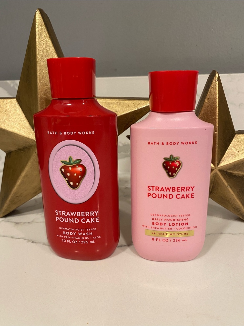 Bath & Body Works Strawberry Pound Cake Body Wash & Lotion